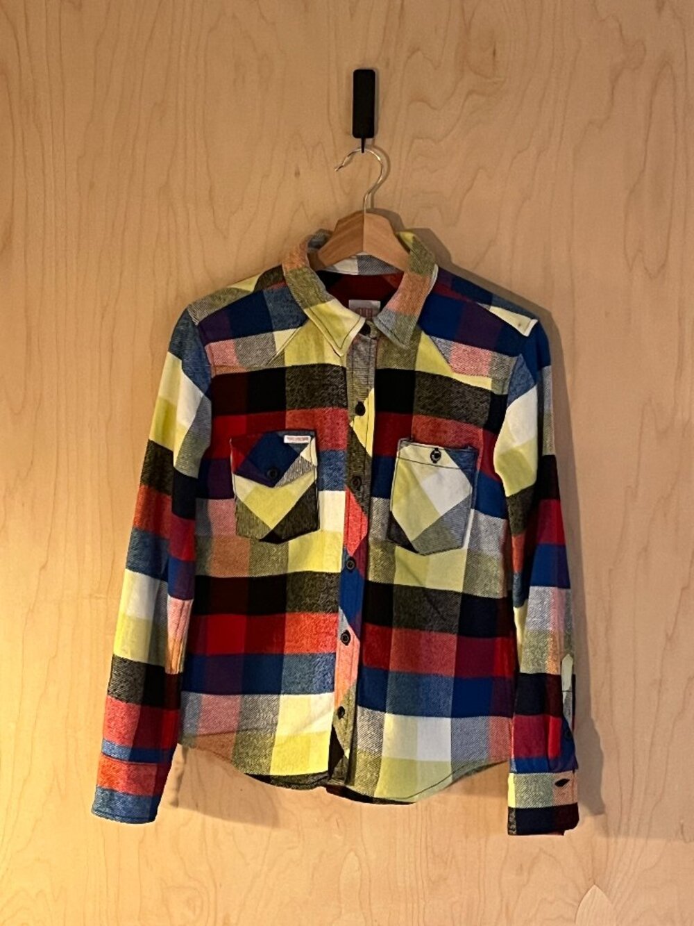 Topo Designs Mountain Shirt Jacket W's small multi-colored block plaid